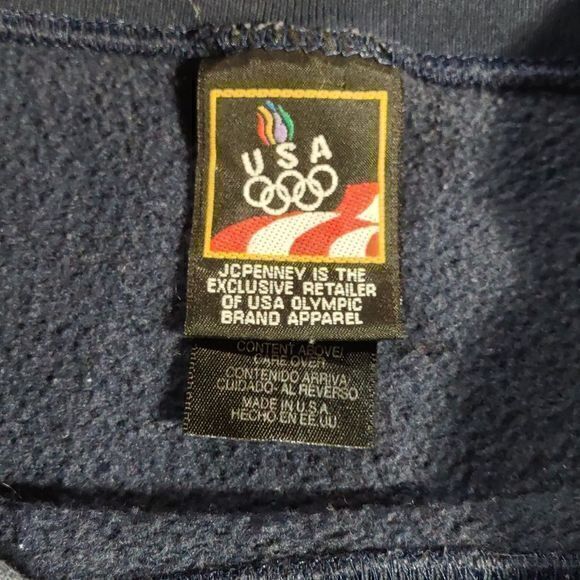 Vintage 90s JCPenney Navy Blue USA Olympics Brand Sweatshirt‎ Sz LT - Picture 8 of 10